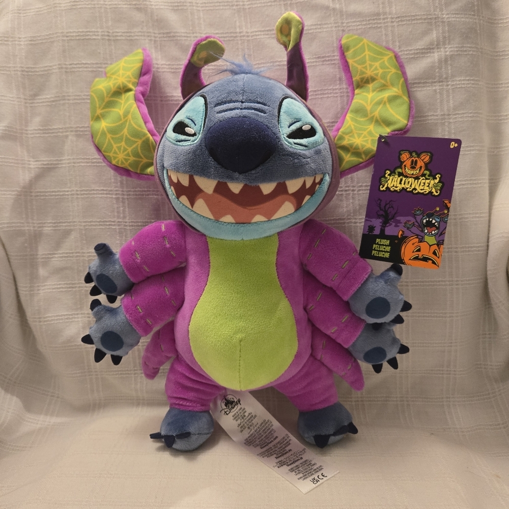 NWT Disney Store 2024 Happy Halloween Lilo‎ & Stitch Spider Costume Plush Toy